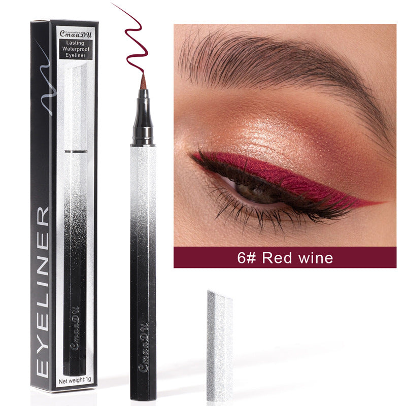 CmaaDu Eyeliner Pencil Waterproof Sweatproof Not Smudged Cool Black Starry Sky Thin Head Eyeliner