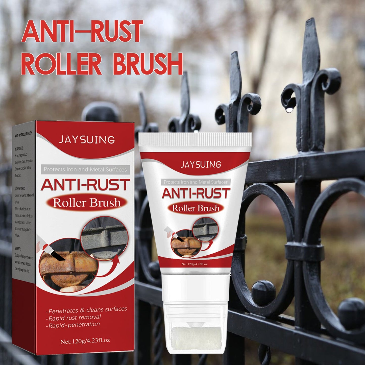 Rust Removal Roller Brush, Radiator Anti-corrosion Conversion Refurbished Anti-rust Metal Coating Primer Brush