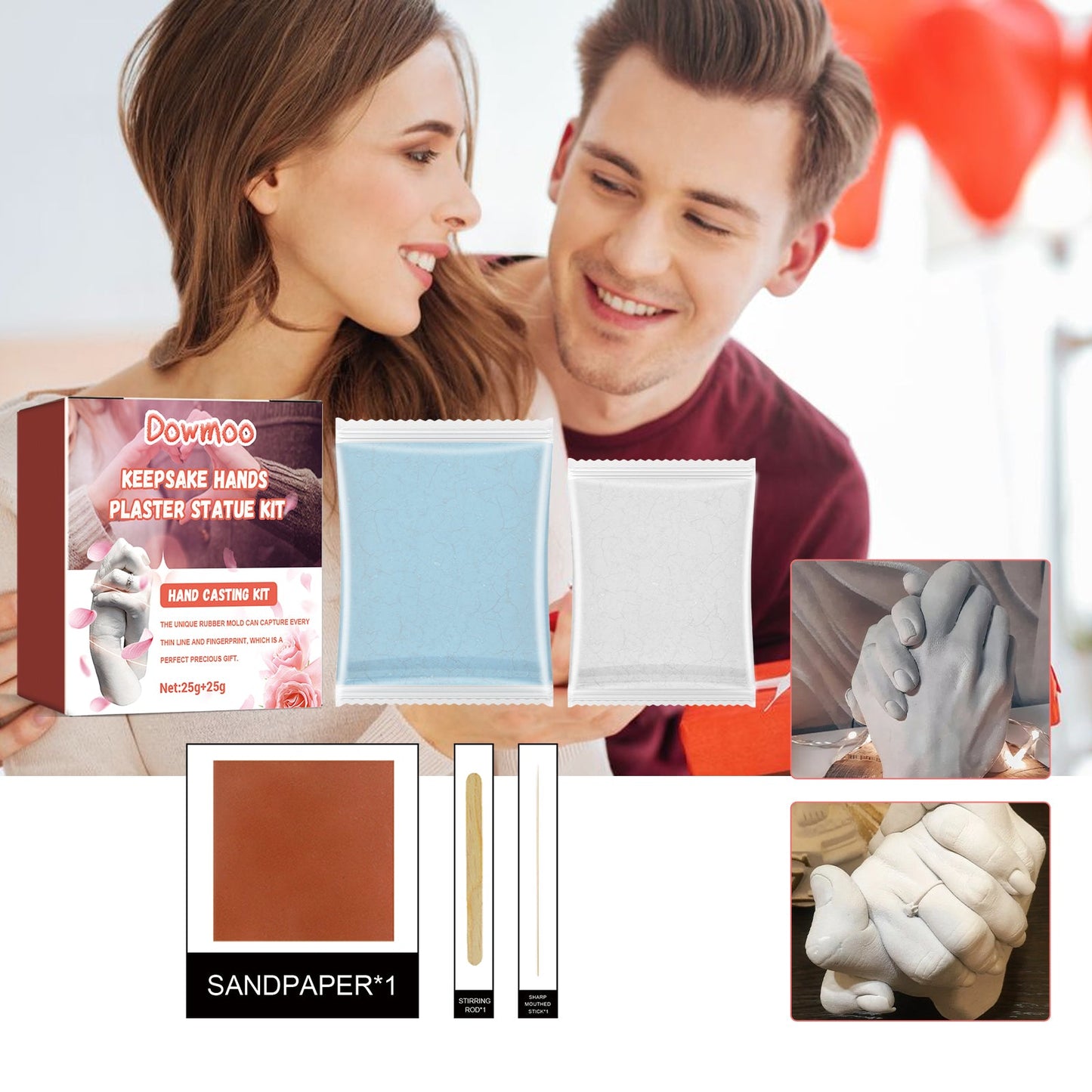 Hand Casting Kit, Three-Dimensional Hand Model Plaster Clone Model Homemade Commemorative Gift Crafts