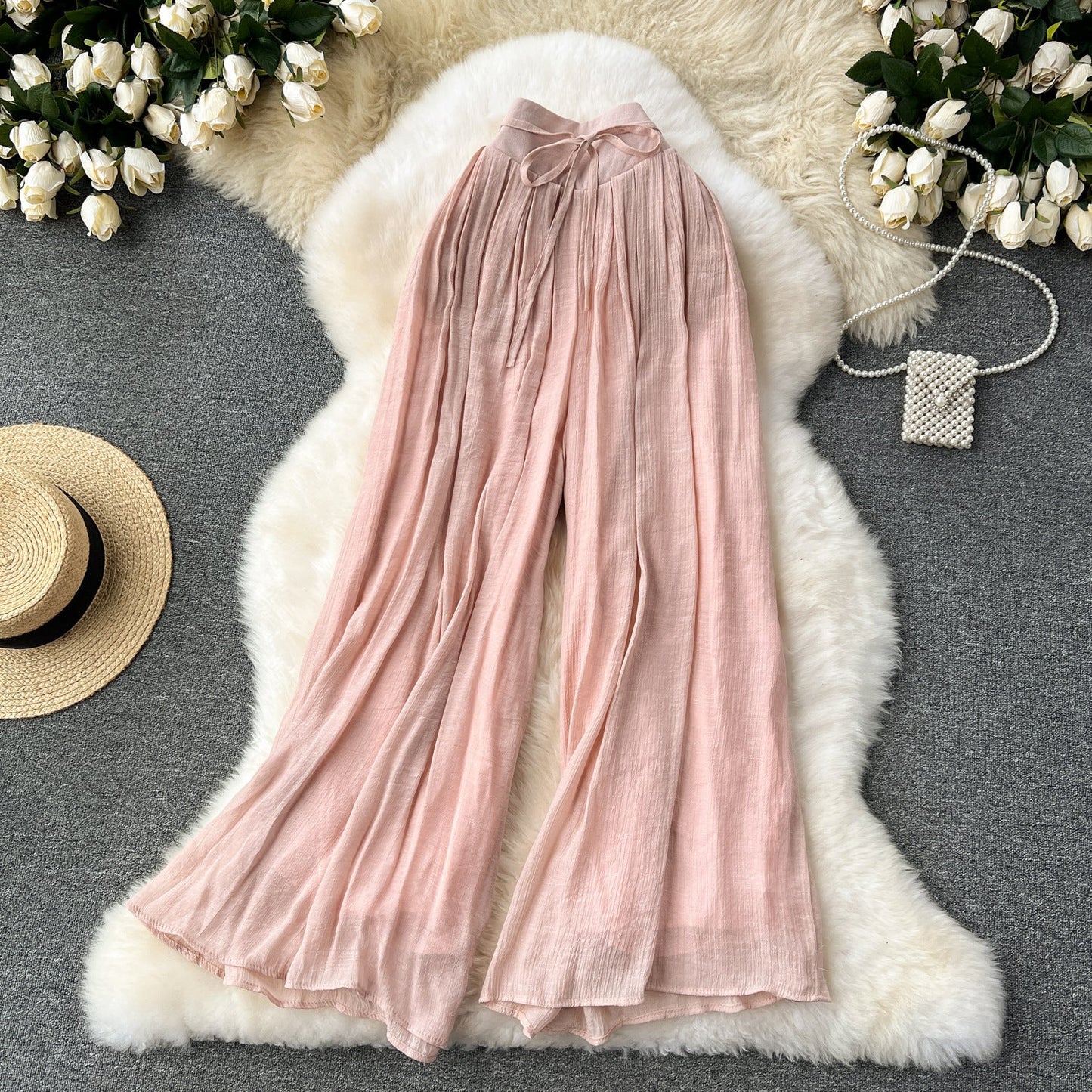 Thin Slimming High Waist Chiffon Pants Loose Casual Pants