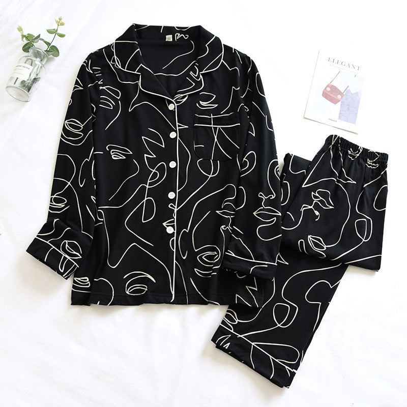 Thin Cardigan Plus Size Cotton Lapel Home Service