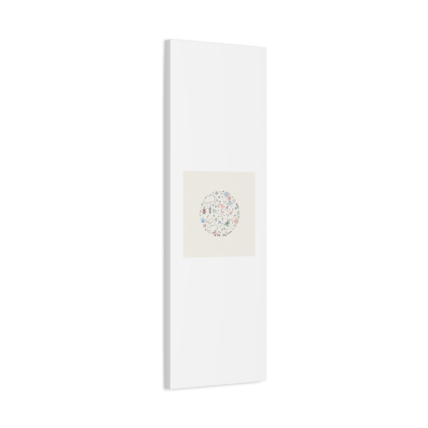 Doodle Circle Line Drawing Matte Canvas, Hand-Drawn Sketch Art