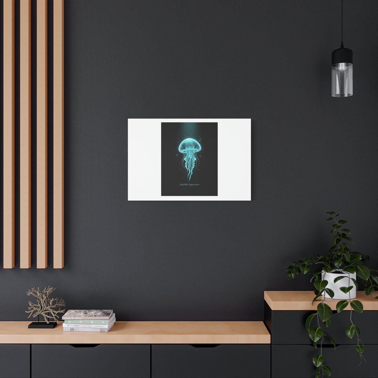 Bioluminescent Jellyfish Art Canvas | Deep Sea Aesthetic, Neon Glow