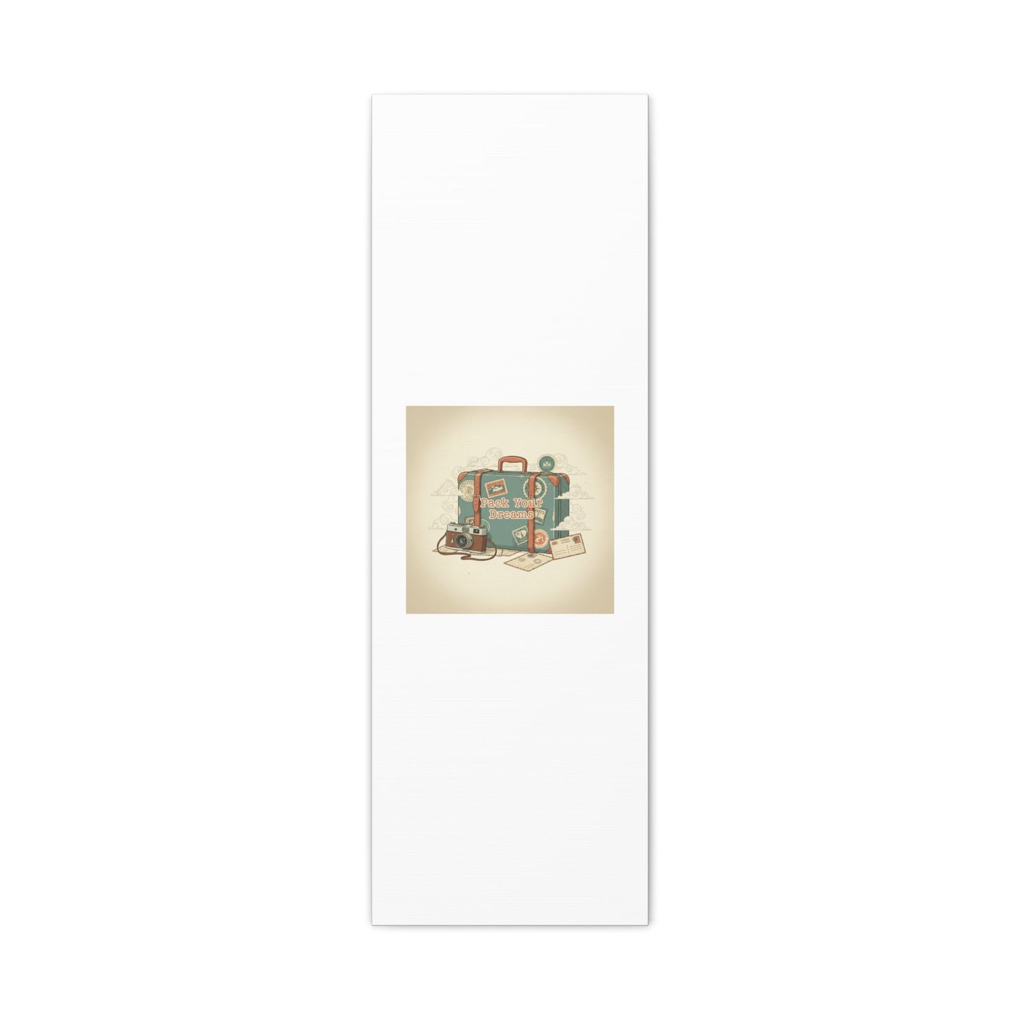 Pack Your Dreams Canvas | Retro Travel Postcard, Wanderlust Passport Stamp Art