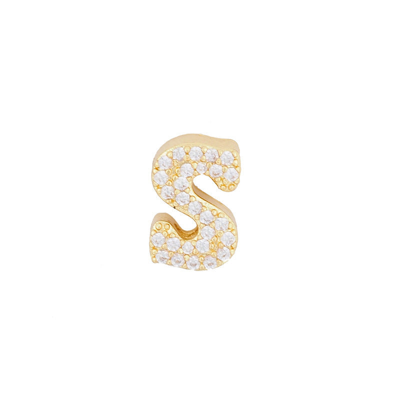 Fashion English 26 letter single pendant gold DIY bracelet necklace accessories