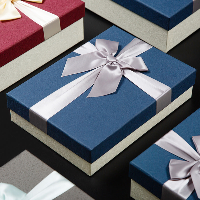 Bow gift box high-end world cover gift box for boys birthday shirt packaging box