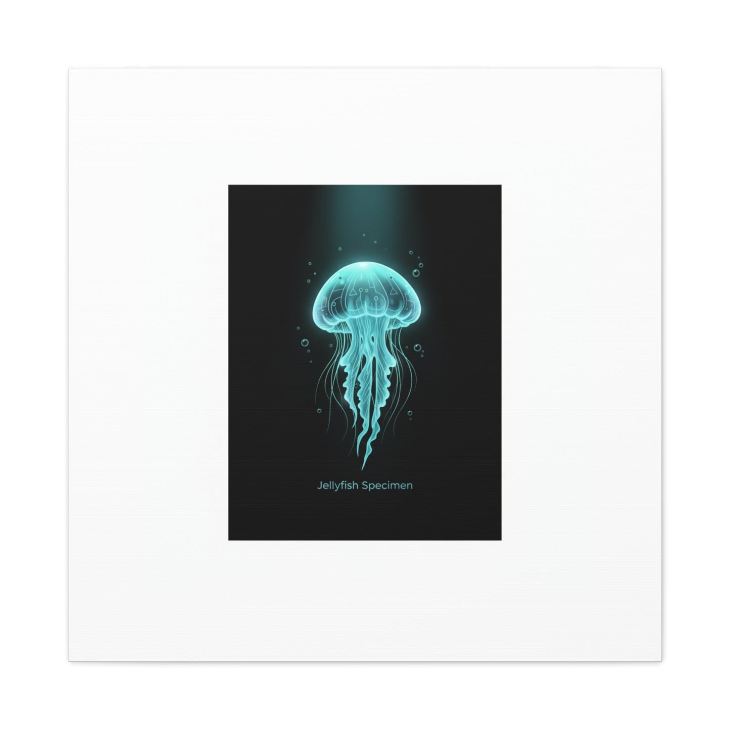 Bioluminescent Jellyfish Art Canvas | Deep Sea Aesthetic, Neon Glow