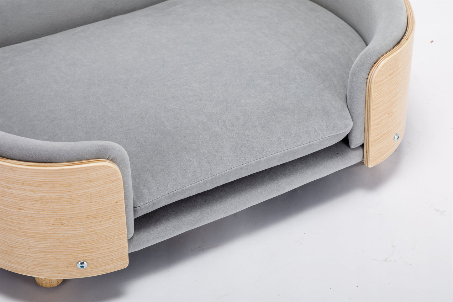 Scandinavian Style Elevated Dog Bed Pet Sofa with Solid Wood Legs and