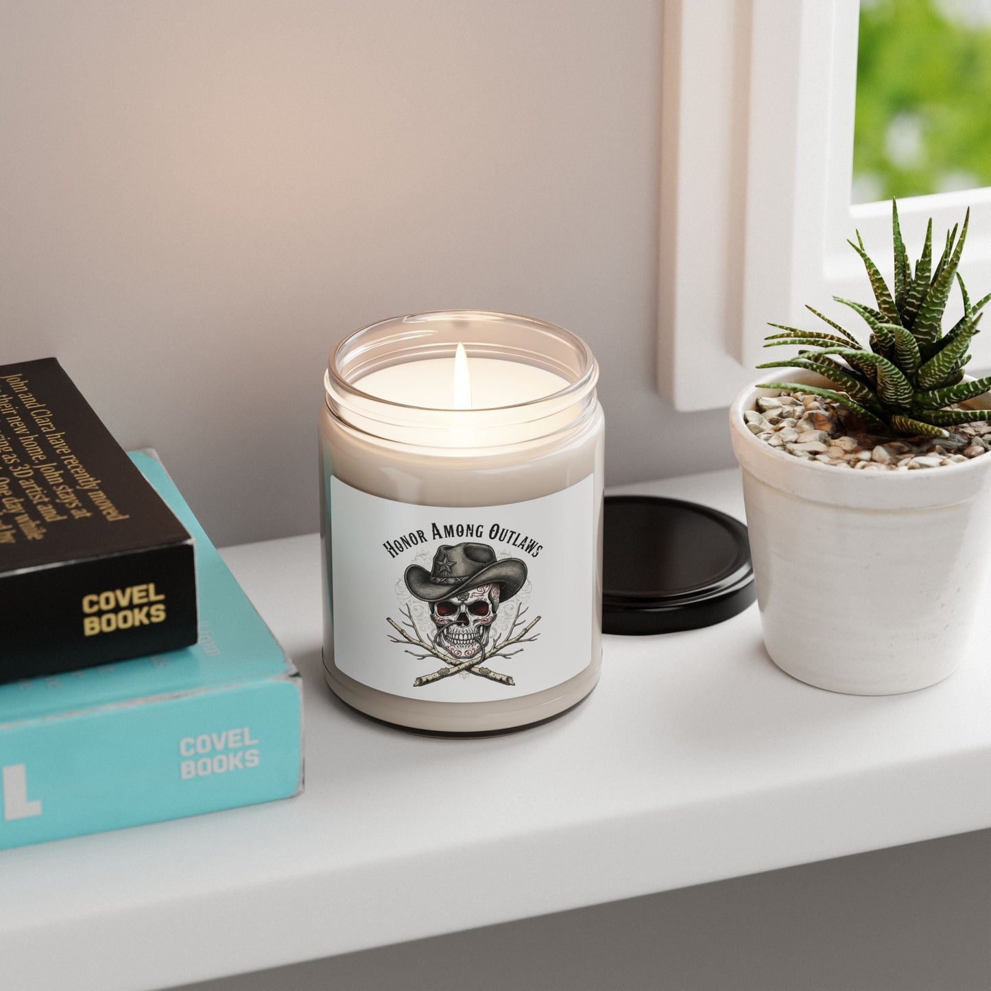 Western skull art candle | Scented Soy Candle, 9oz, Gothic Americana