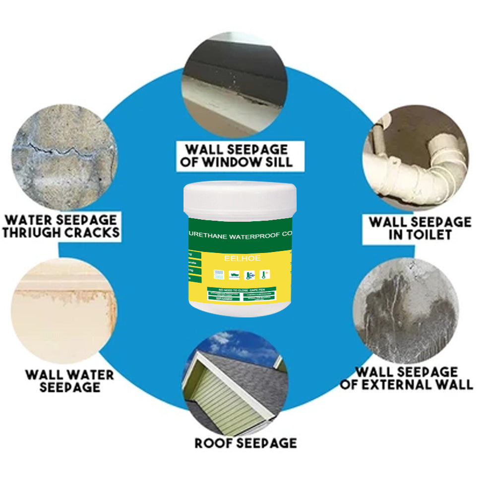 EELHOE Transparent Waterproof Glue Exterior Wall Bathroom Toilet Floor Tile Waterproof Material Waterproof Glue Gift Brush