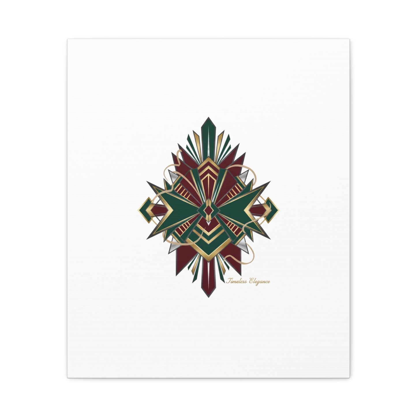 Art Deco geometric brass print Canvas | Neo-Deco chrome & gold fan motif