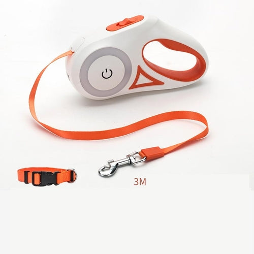 Dog Leash Retractable Leash And Dog Collar Spotlight Automatic Pet Dog