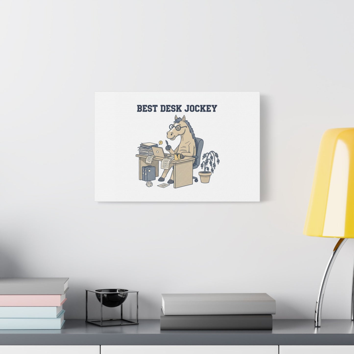 Best Desk Jockey Canvas, Workhorse Office Art | Corporate Burnout Parody