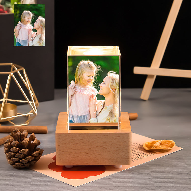 Creative Square Crystal Engraved Color Printed Photo Gift Ornaments