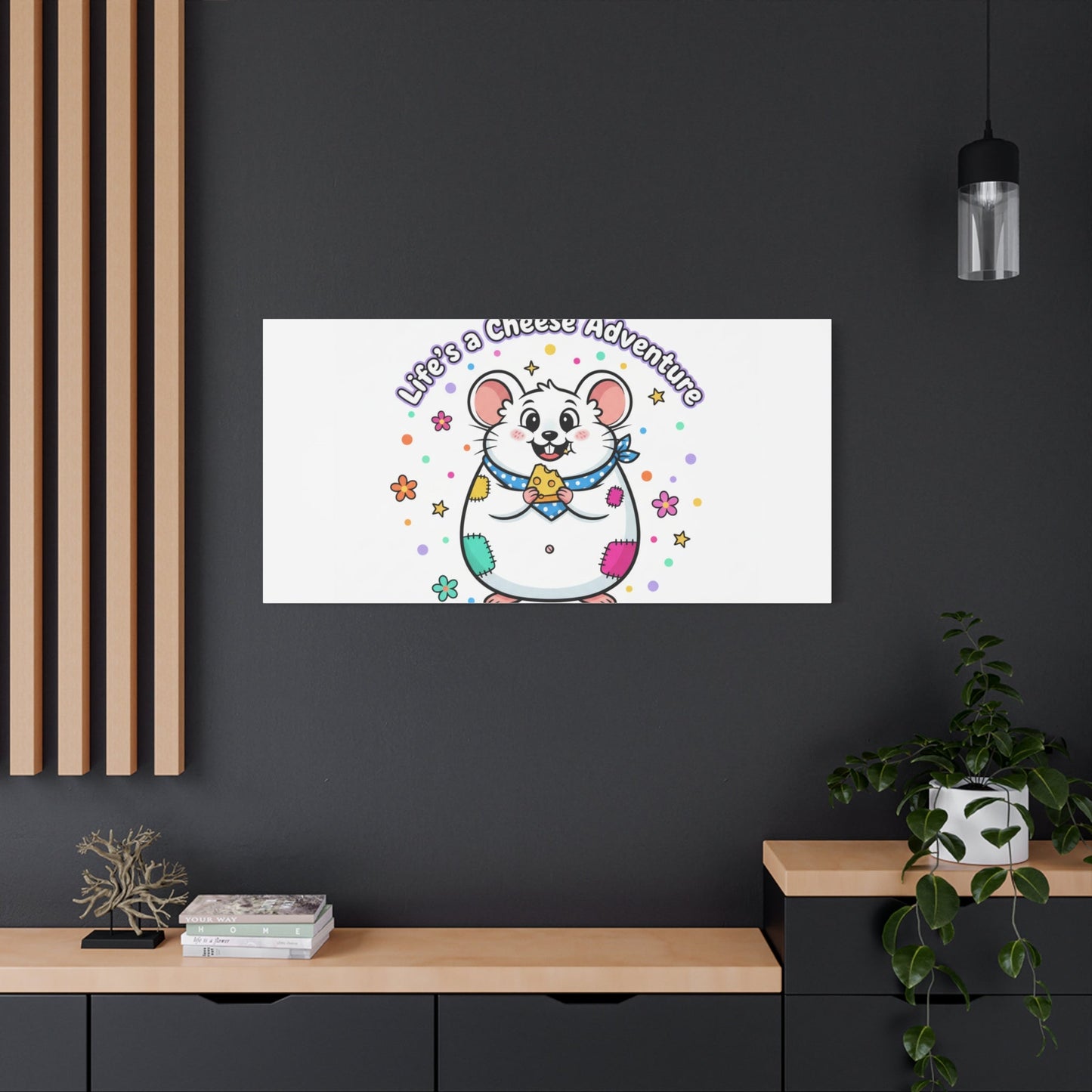 Life's a Cheese Adventure Canvas | Rodent-Core rat art print