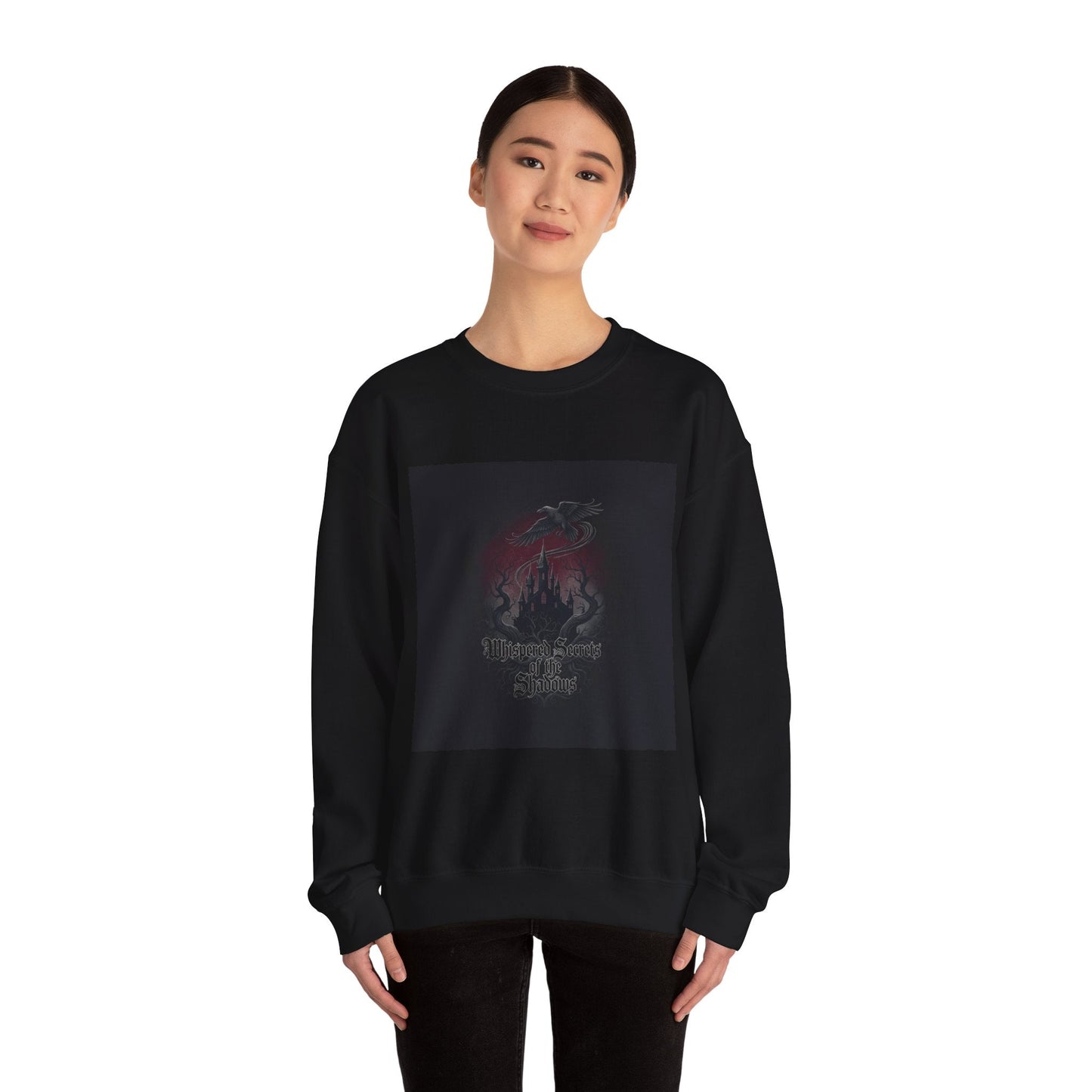 "Whispered Secrets of the Shadows" Gothic Crewneck | Dark Fantasy Sweatshirt