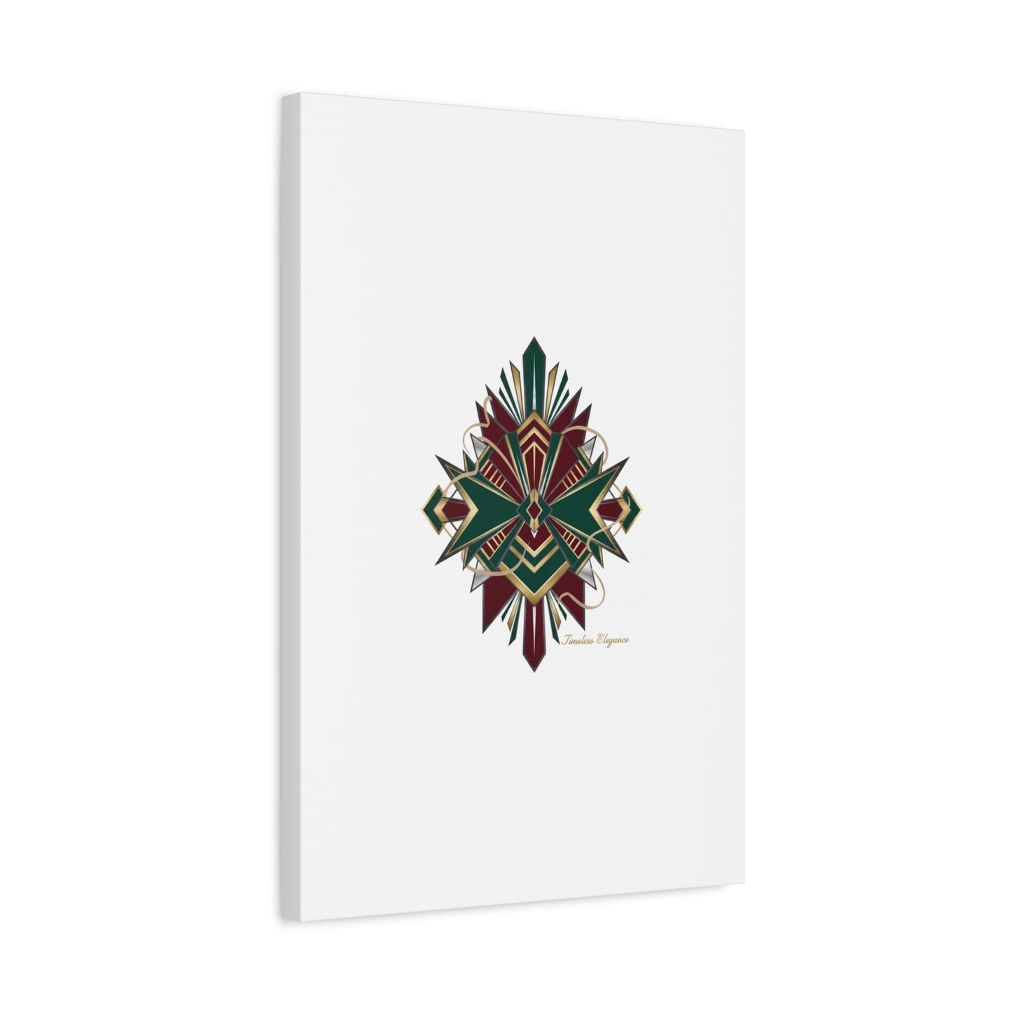 Art Deco geometric brass print Canvas | Neo-Deco chrome & gold fan motif