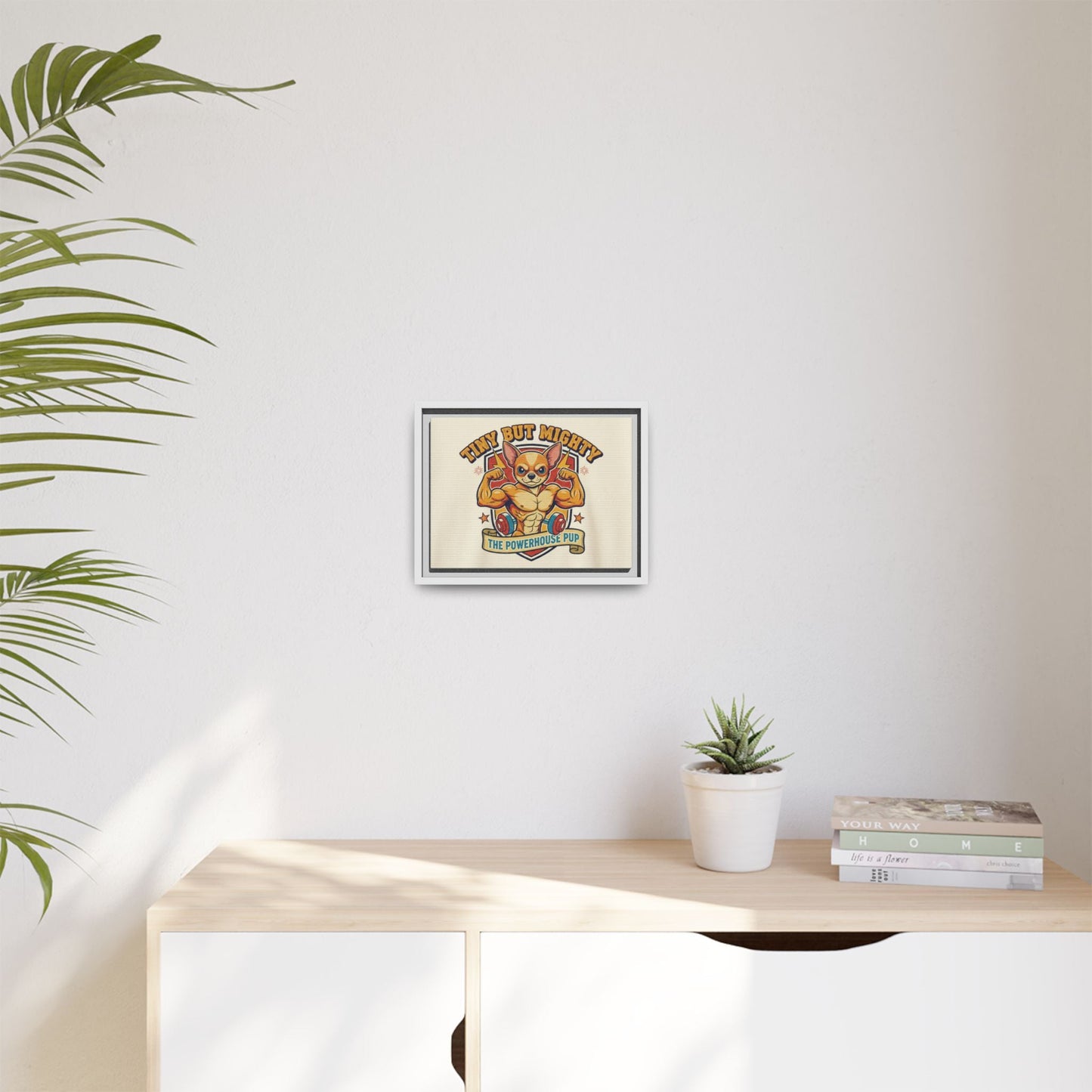 Framed Matte Canvas - "Tiny But Mighty: The Powerhouse Pup"