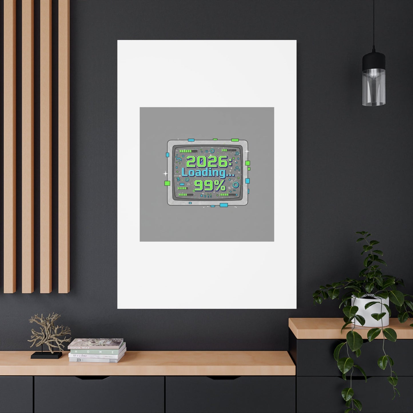 2026 Loading 99% Canvas | NYE countdown, retro system interface