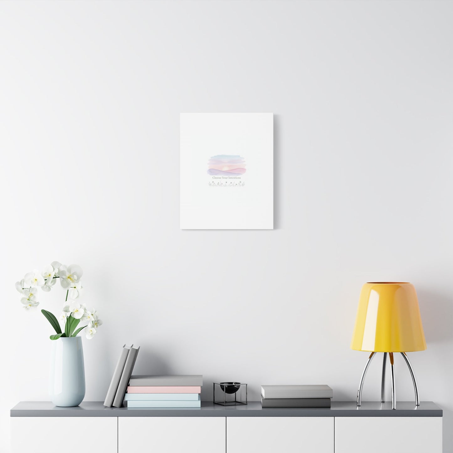 Choose Your Intentions Canvas, soft wellness poster, pastel gradient mindfulness art