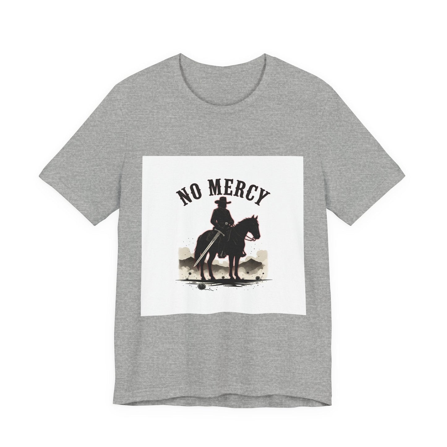No Mercy Cowboy Skull Tee | Western-Gothic, desert noir design