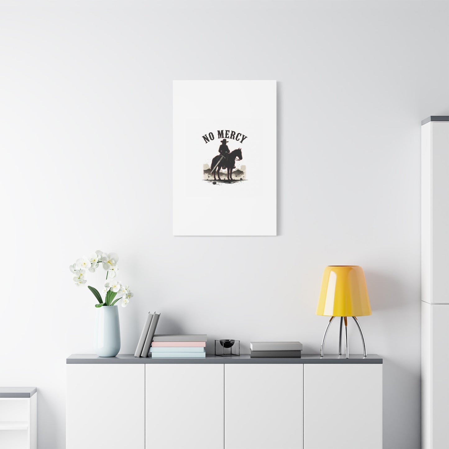 No Mercy Cowboy Skull Canvas | western skull art, gothic Americana