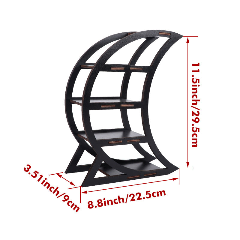 Crescent-shaped Table Decorative Shelf