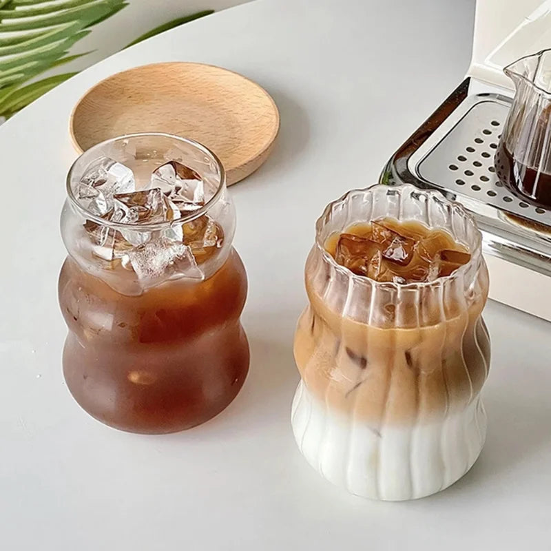 Thickened high borosilicate glass cup household transparent double-layer heat-resistant fruit juice cup