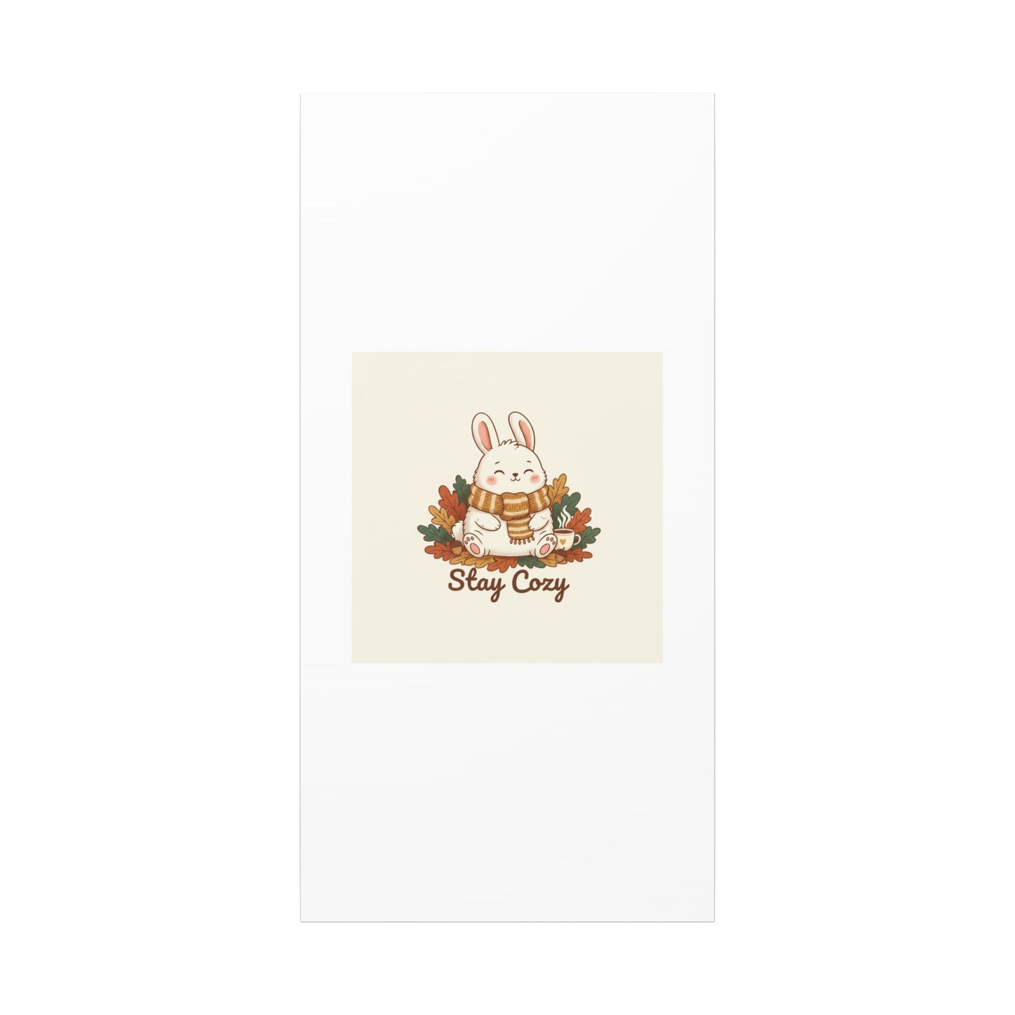 Cozy Bunny Illustration Canvas | Cute Critter Winter Forest Art