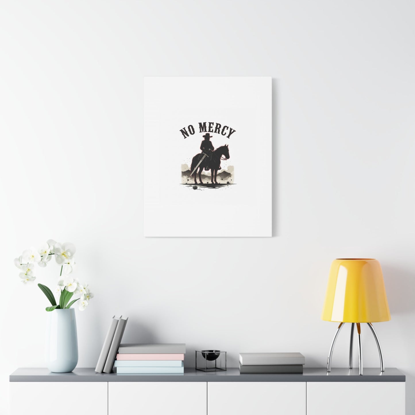 No Mercy Cowboy Skull Canvas | western skull art, gothic Americana