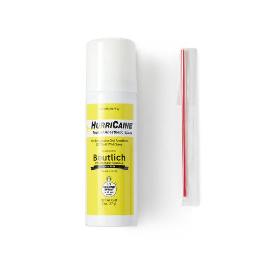 Beutlich Inc HurriCaine Wild Cherry Topical Benzocaine 20% Oral Anesthetic Spray 2 Oz