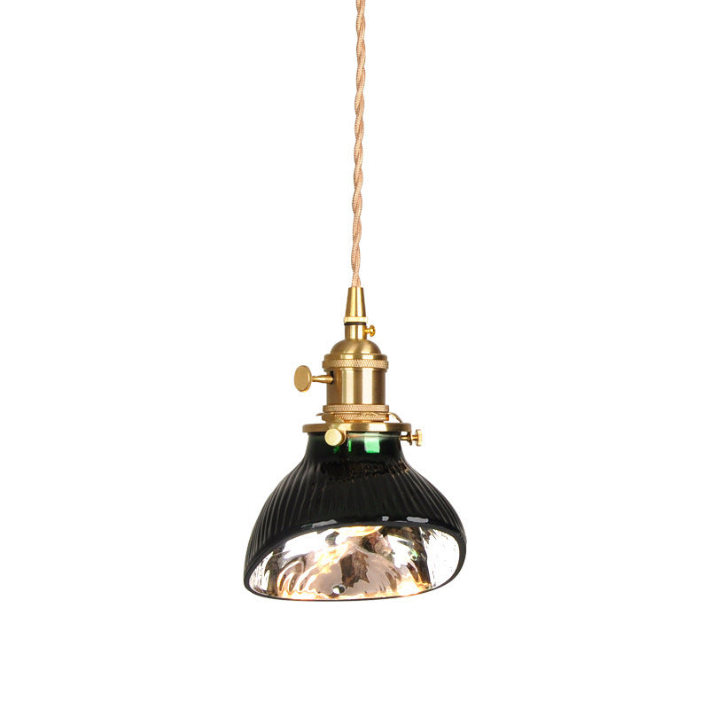 Brass Bedside Lamp Retro Restaurant Homestay Single Head Glass Small Chandelier