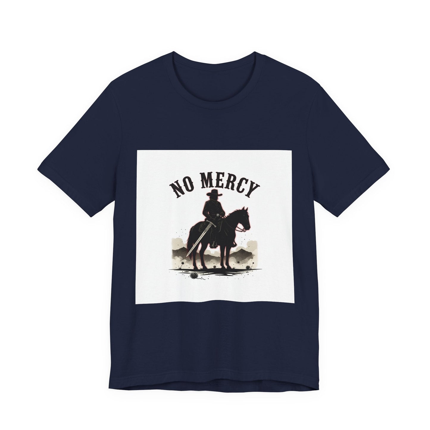 No Mercy Cowboy Skull Tee | Western-Gothic, desert noir design