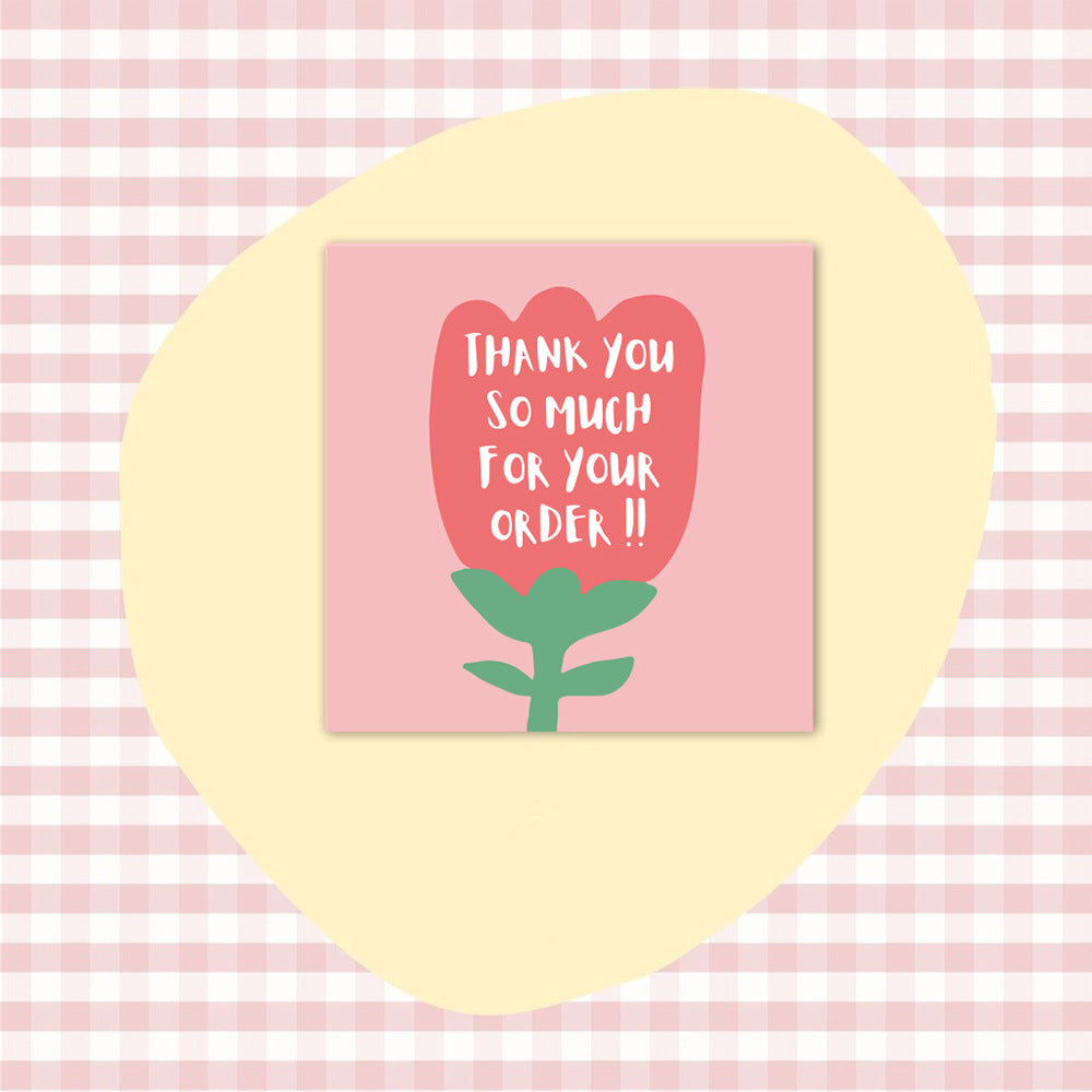 50 PcsPack Square Simple Thank-you Card Coated Paper Business Cards
