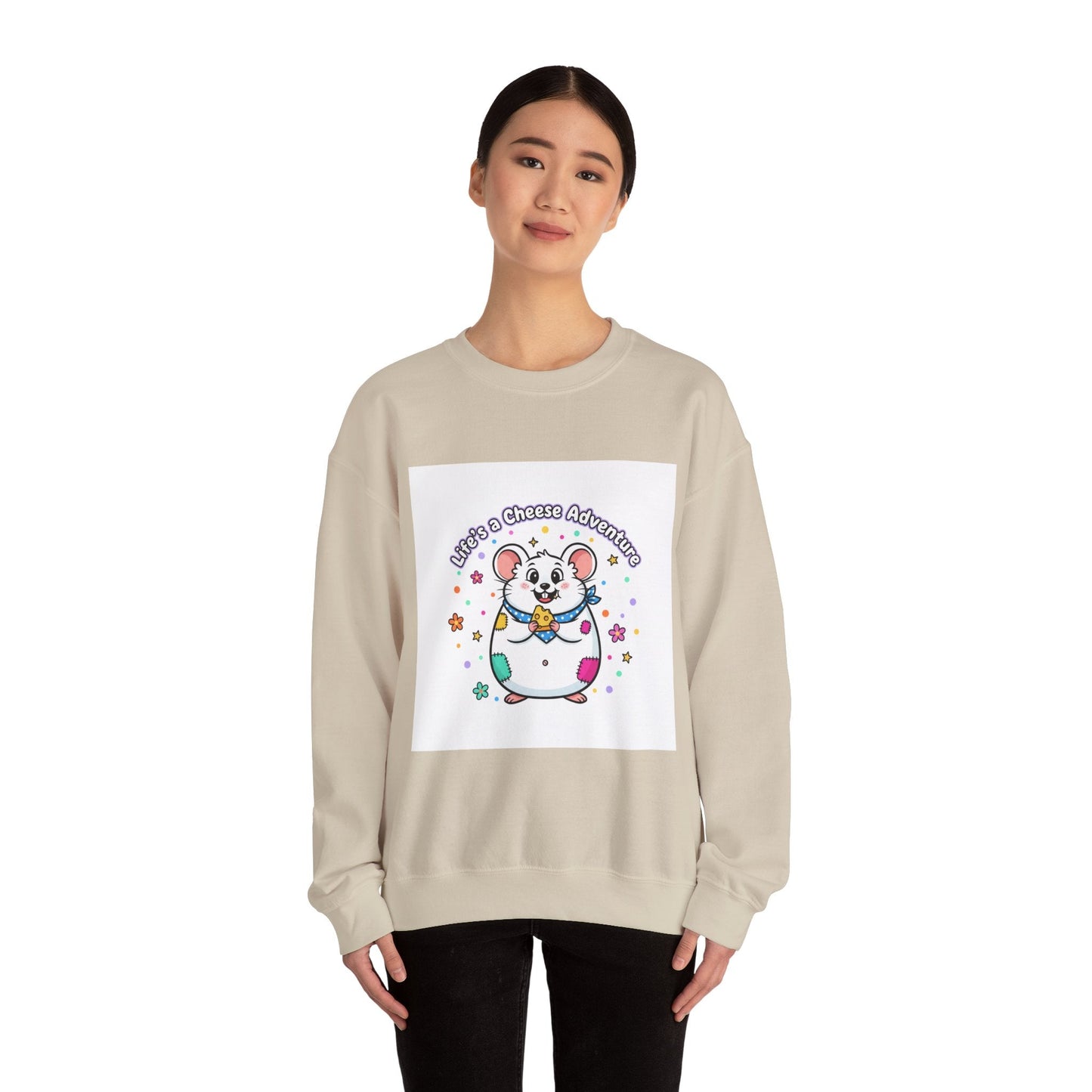 Mouse Cheese Adventure Sweatshirt | Rodent-Core, quirky animal pride
