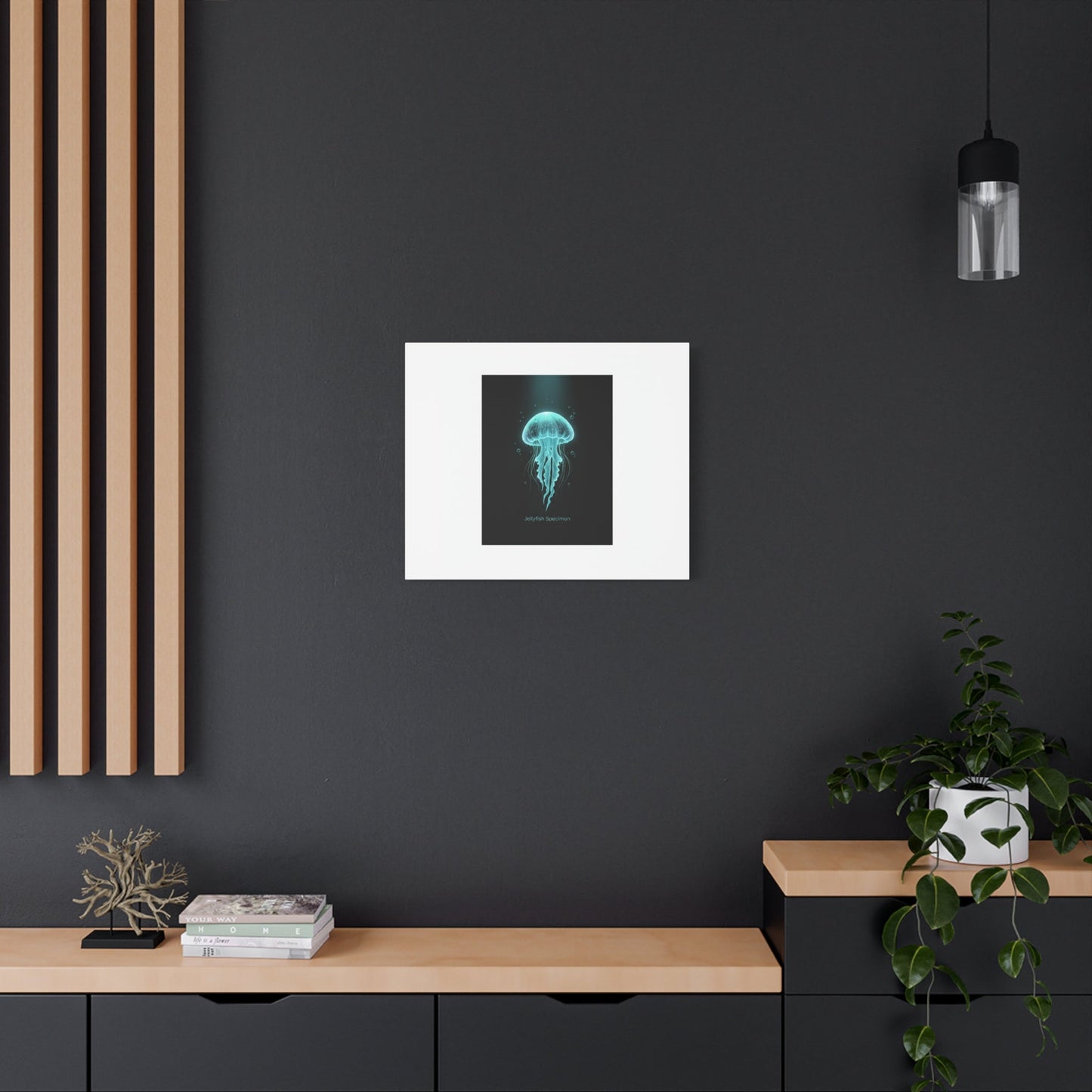 Bioluminescent Jellyfish Art Canvas | Deep Sea Aesthetic, Neon Glow