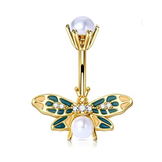 Navel Ring Creative Bat Bee Navel Buckle Navel Ring Body Piercing Jewelry
