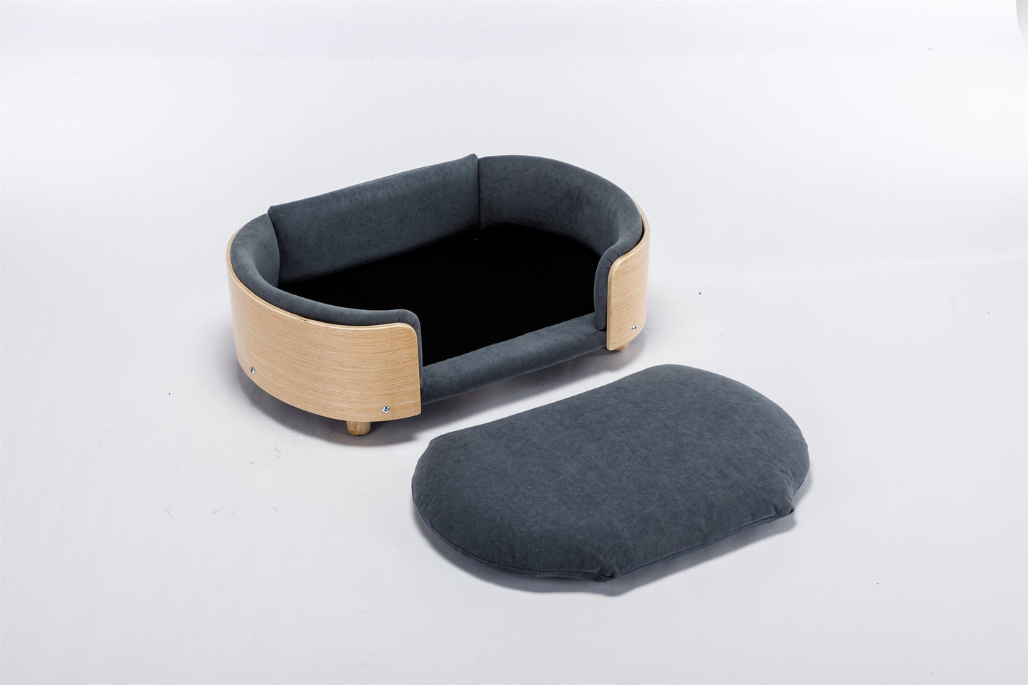 Scandinavian Style Elevated Dog Bed Pet Sofa with Solid Wood Legs and