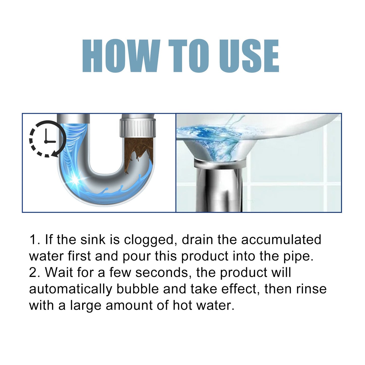 Drain Unclogger, Kitchen Toilet Sewer Pipe Oil Blockage Cleaning Dredging Deodorization
