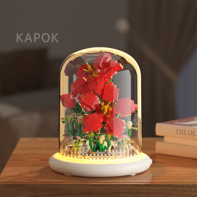 Building block flower simulation sunflower jasmine compatible with a certain high building block model toy