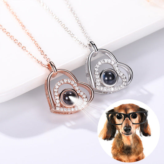 100 languages, I love you necklace, nano projection, customized color images, photos, text, love for Europe and America