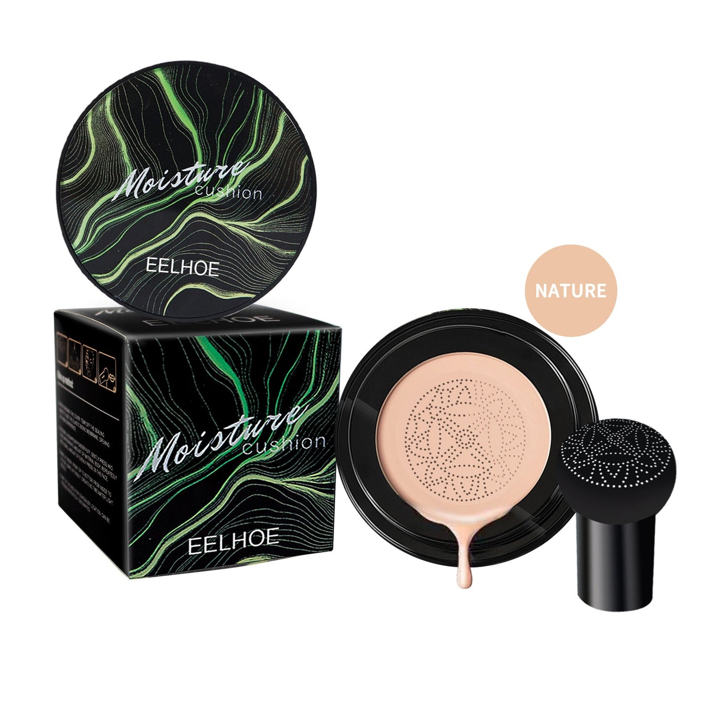 Moisture Cushion, Hides Facial Blemishes And Brighens Natural Nude Foundation Cream