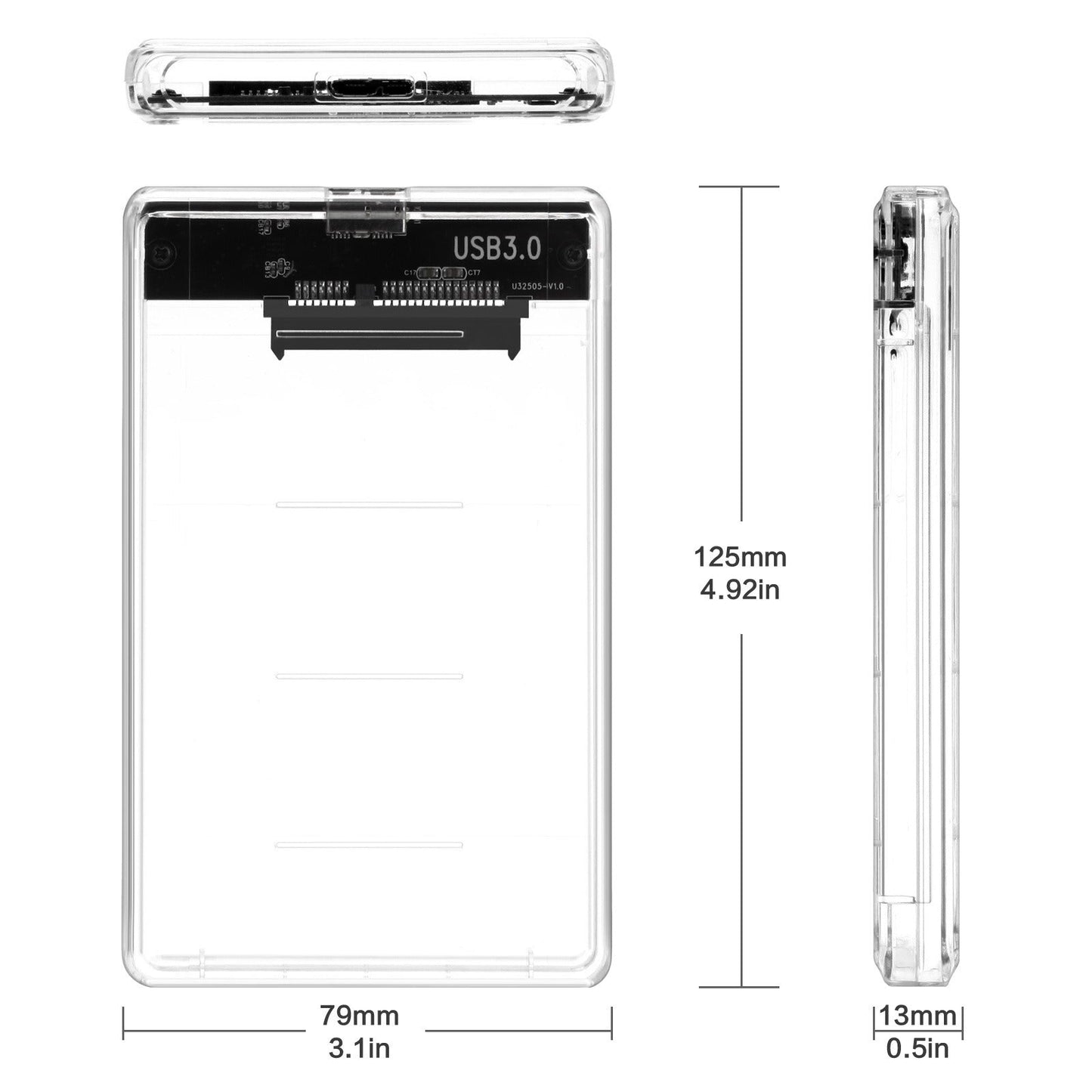 2.5-inch tool free transparent hard drive case 3.0 notebook external portable hard drive case 3.0 SSD