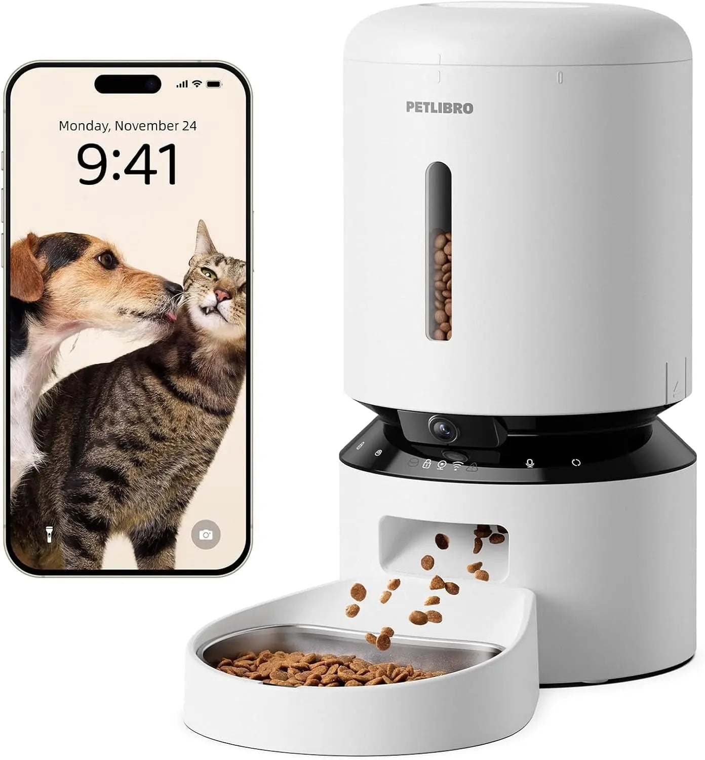 Automatic Pet Feeder 3L/5L with Camera, Timed Portions, Voice Call, Dual Power