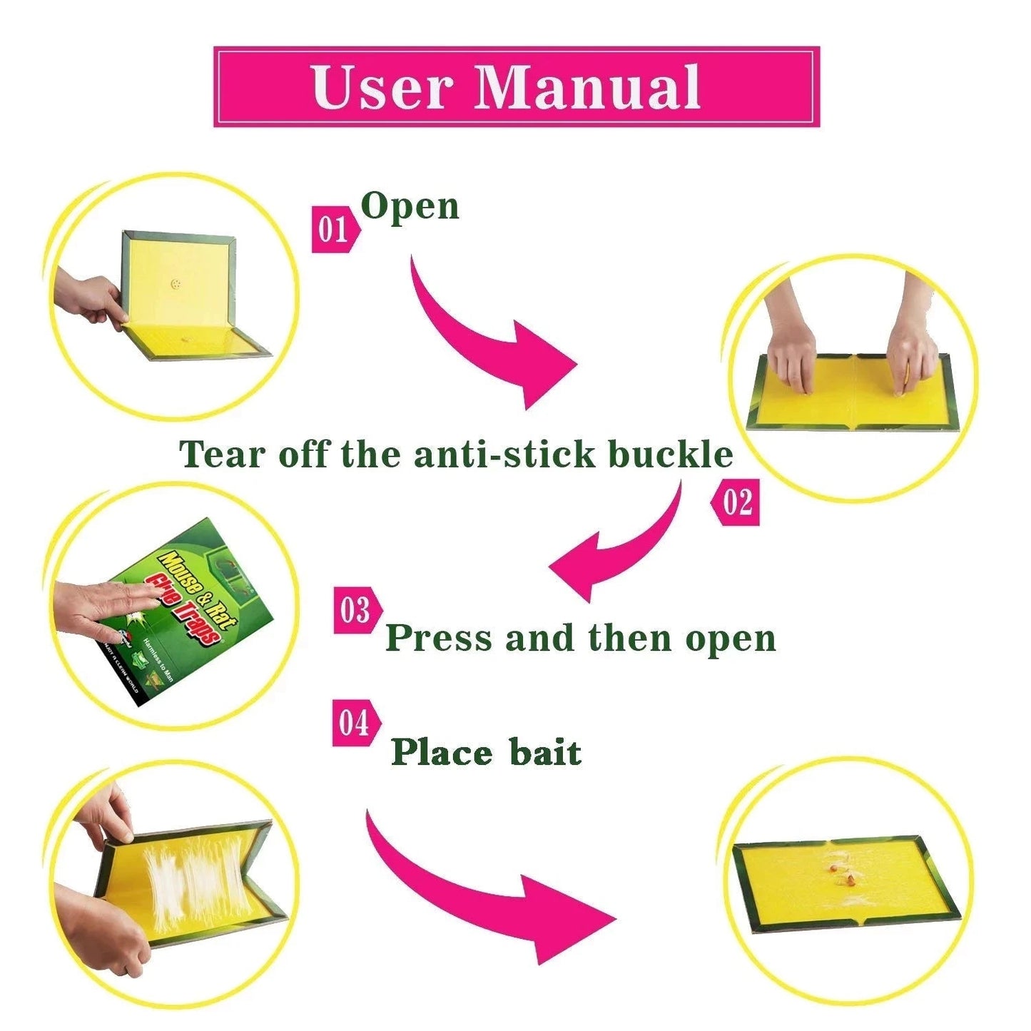 3-15pcs Mouse Board Sticky Mice Glue Trap High Effective Rodent Rat Bugs Catcher Pest Control Reject Non-toxic Eco-Friendly