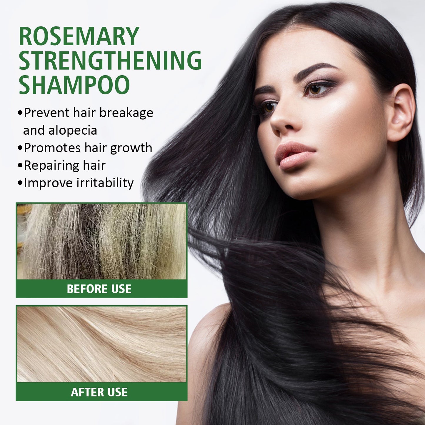 Rosemary Shampoo, Prevents Hair Loss Oil Control Fluffy And Smooth Shampoo