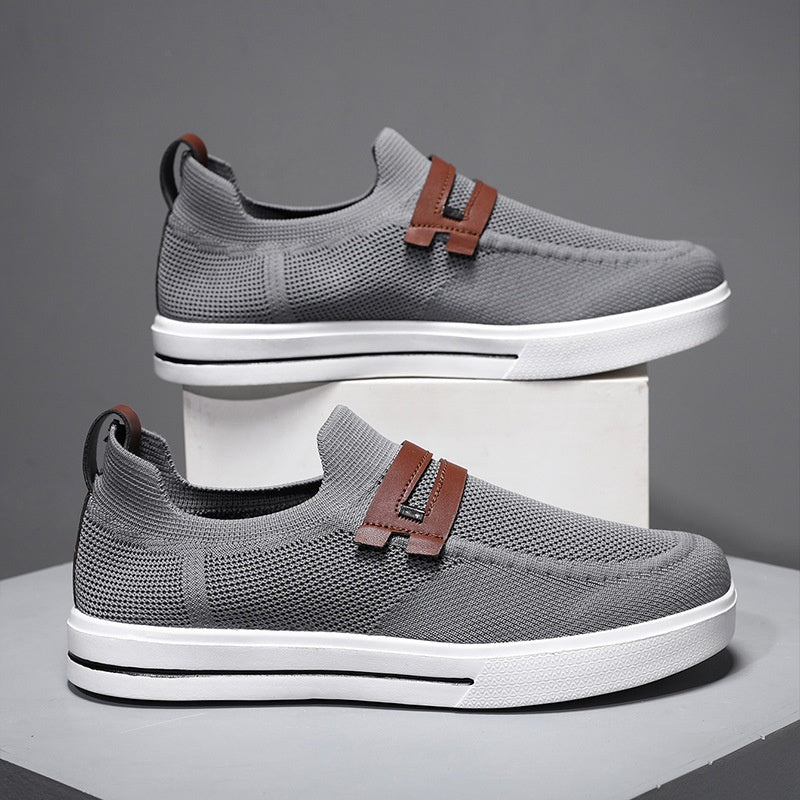 Soft elastic mesh shoes sports shoes lightweight business men's shoes