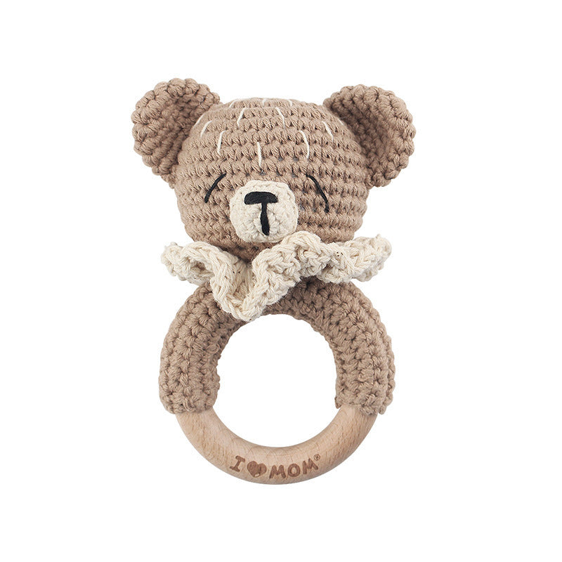 Carving Name Baby Soothing Bell Newborn Gift Bath Gift Knitted Cartoon Doll