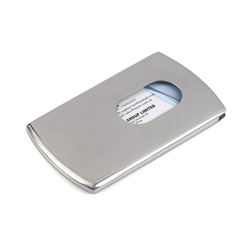 Portable Hand-push type Stainless Steel Business card holder wallet card case for men