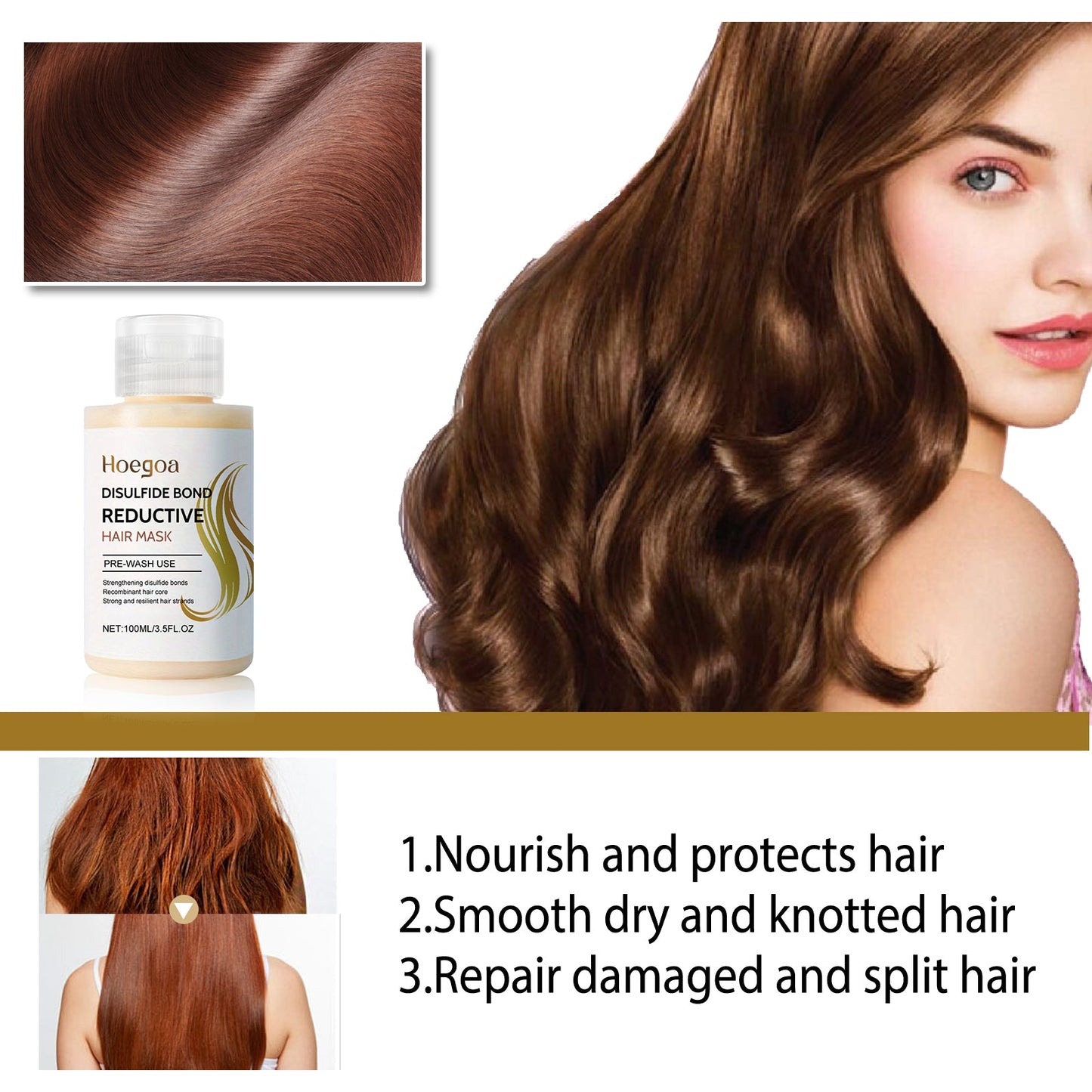 Disulfide Bond Reductive Hair Mask, Repair Dry Hair And Frizzy Hair Damaged Strong Supple Hair Mask